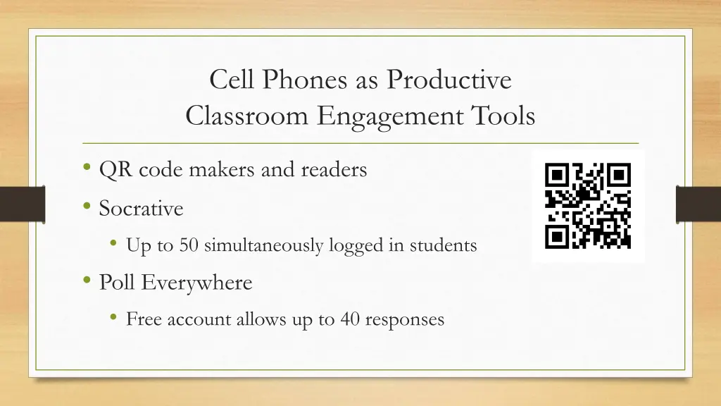 cell phones as productive classroom engagement