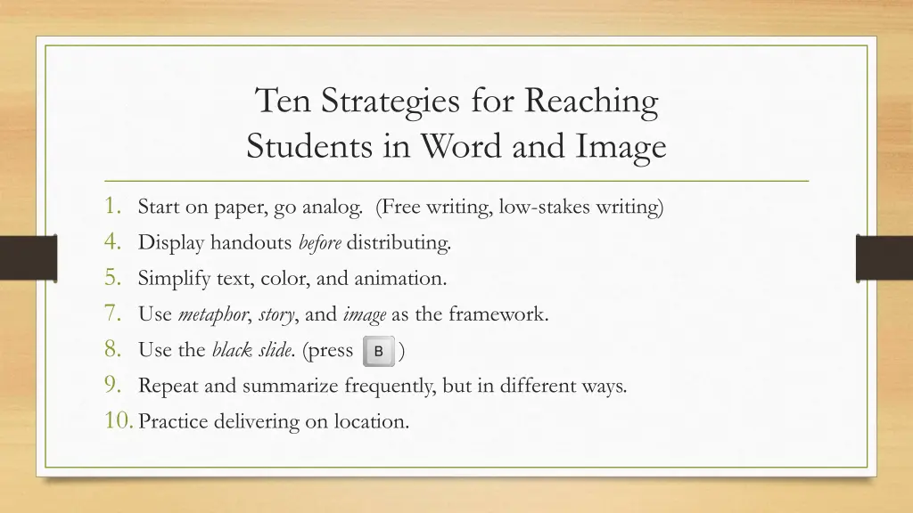 ten strategies for reaching students in word