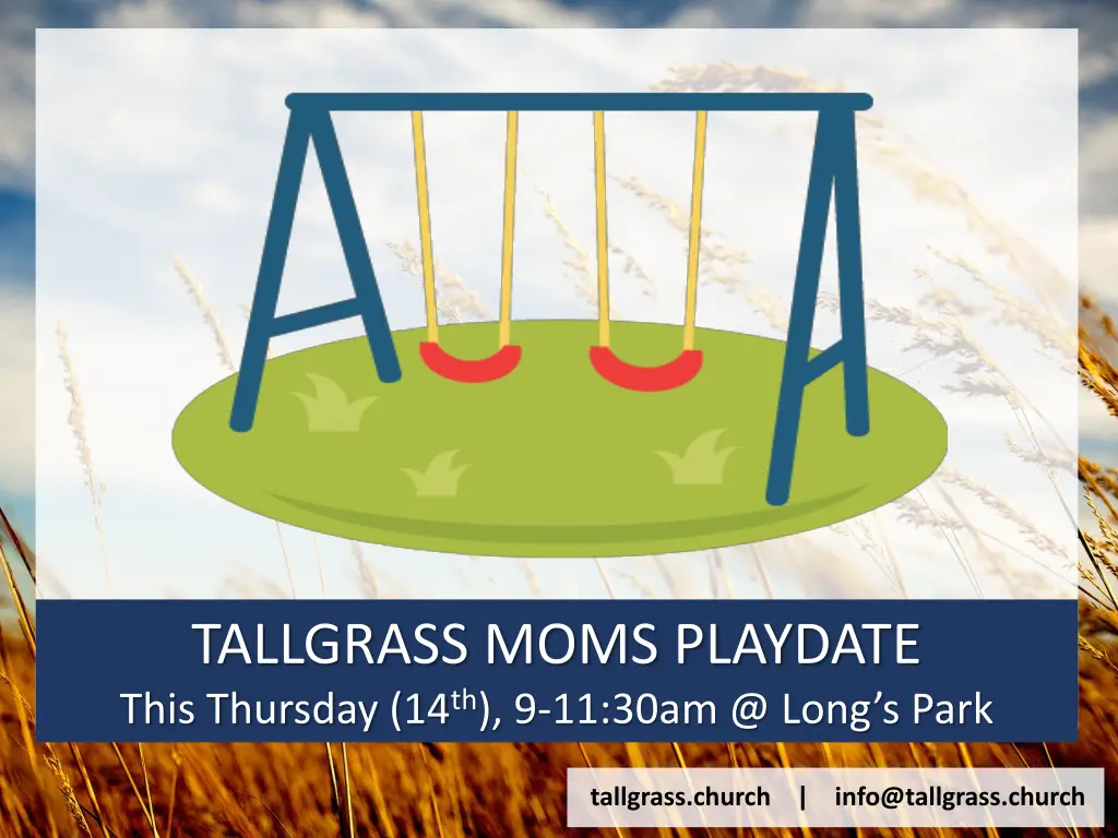 tallgrass moms playdate this thursday