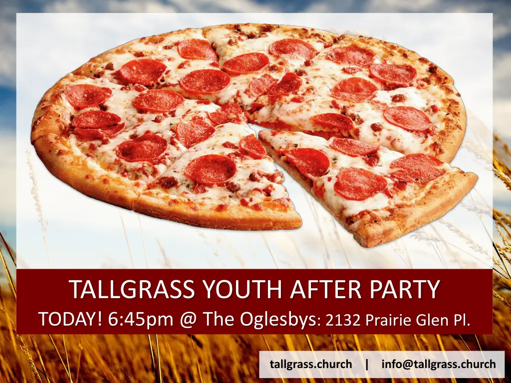 tallgrass youth after party today 6 45pm