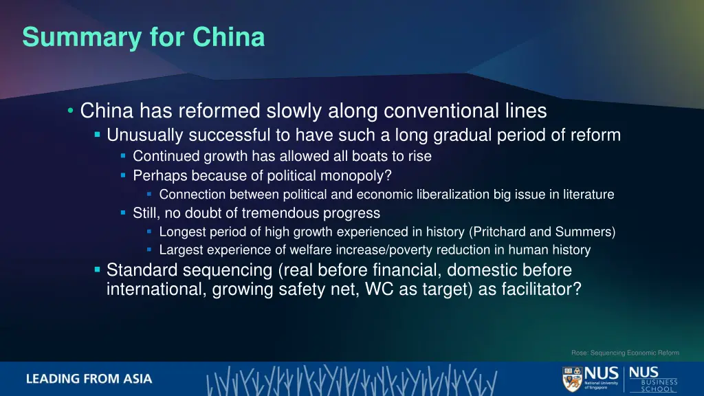 summary for china