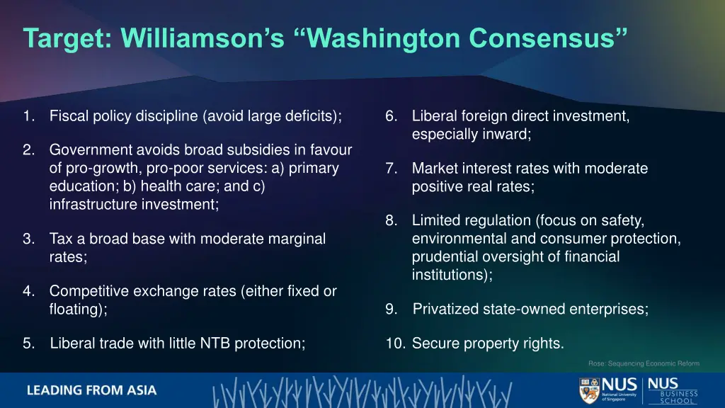 target williamson s washington consensus