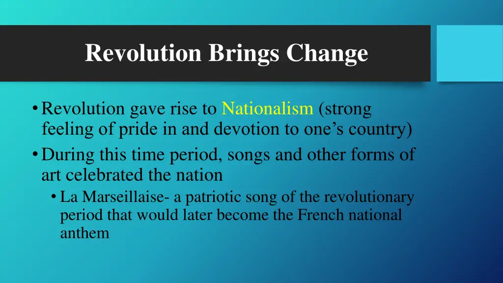 revolution brings change 1