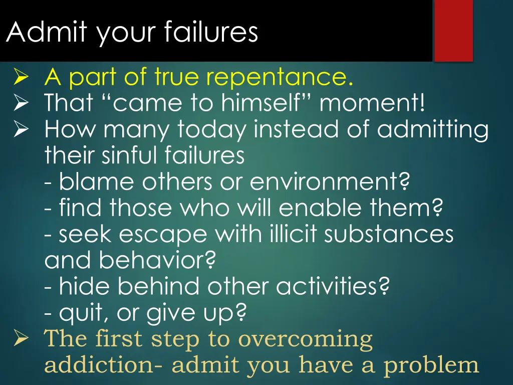 admit your failures