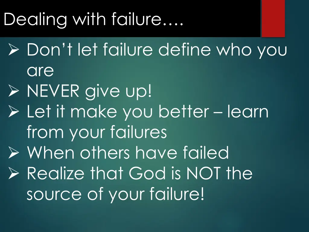 dealing with failure