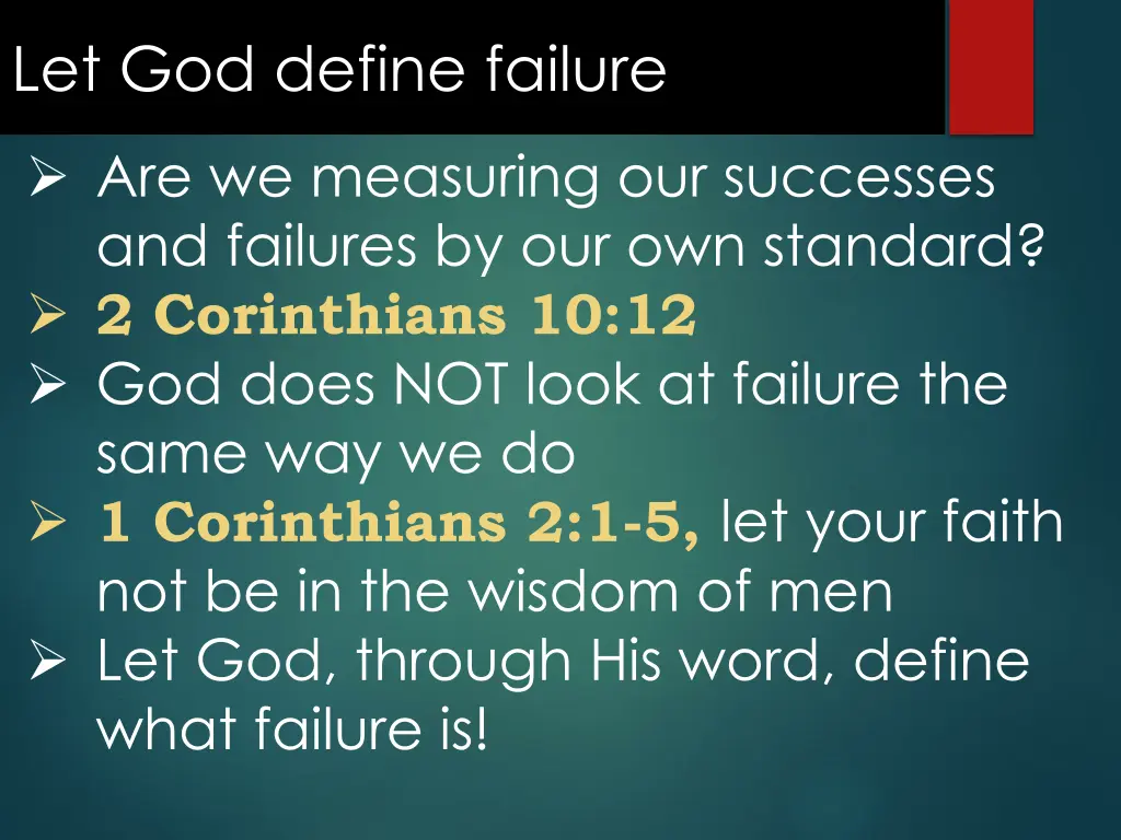 let god define failure