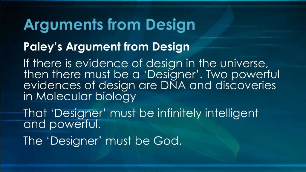 arguments from design 1