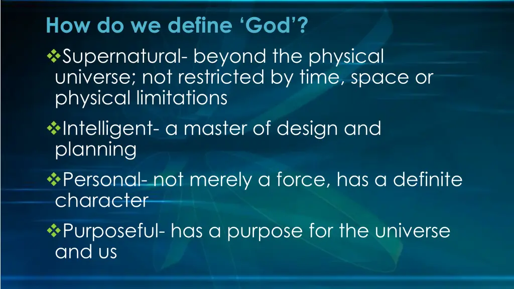 how do we define god supernatural beyond