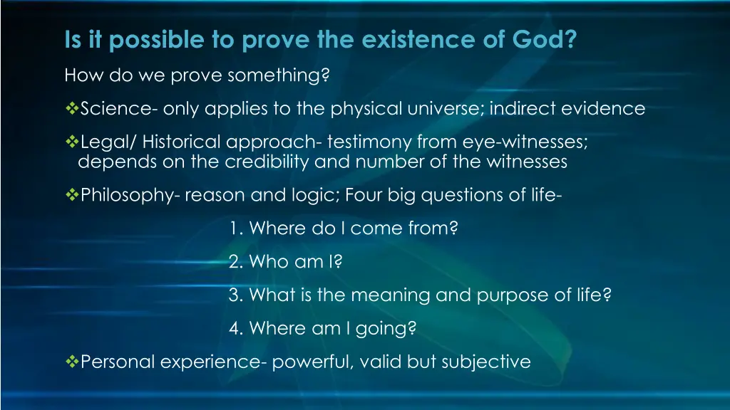 is it possible to prove the existence of god