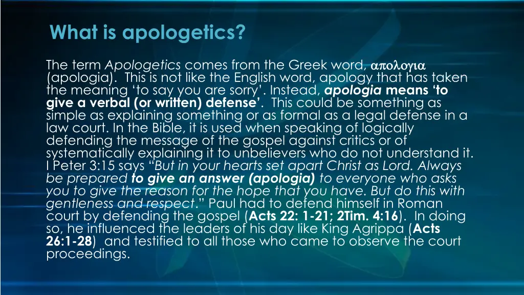 what is apologetics