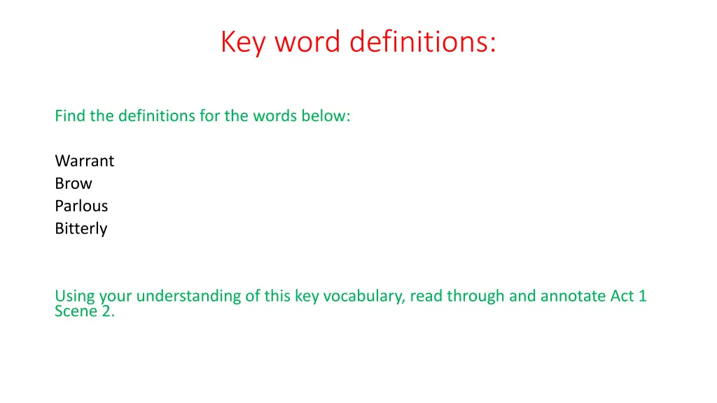 key word definitions