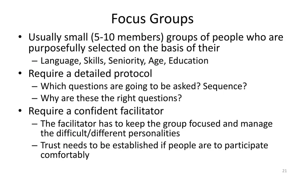 focus groups