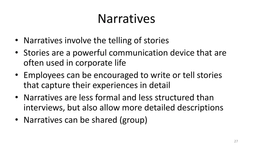 narratives