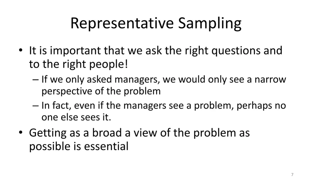 representative sampling