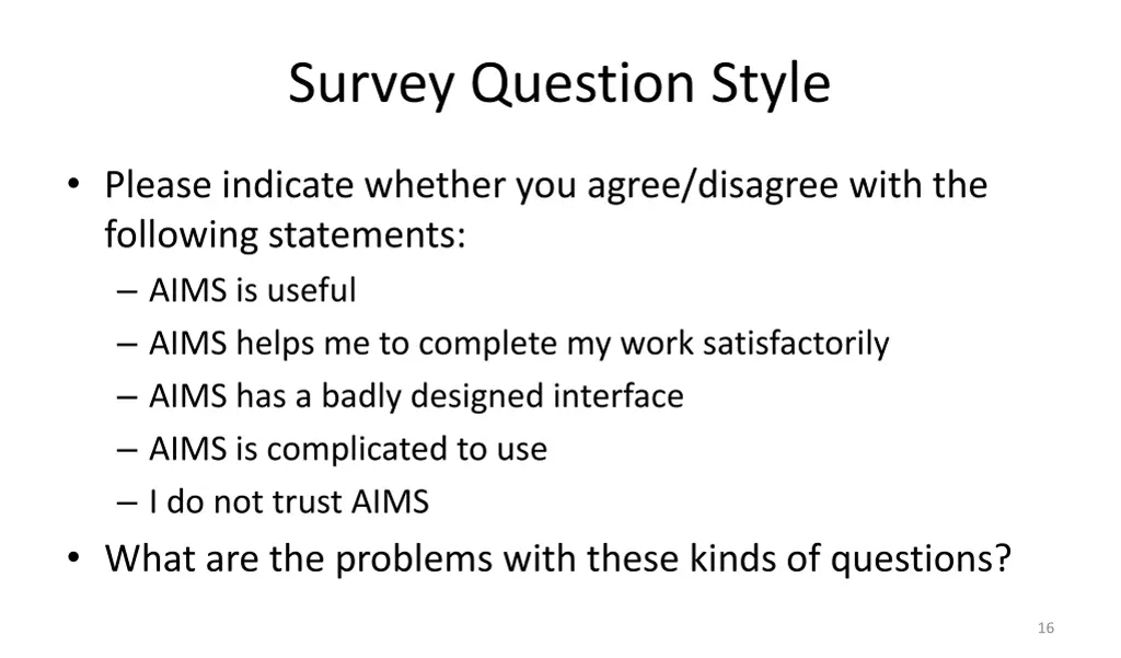 survey question style