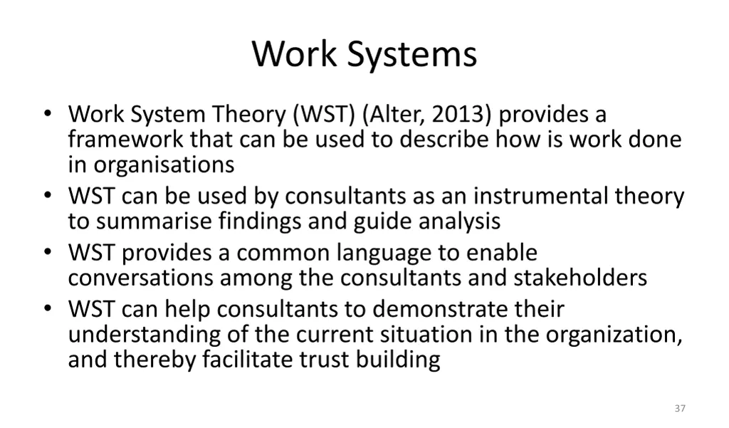 work systems