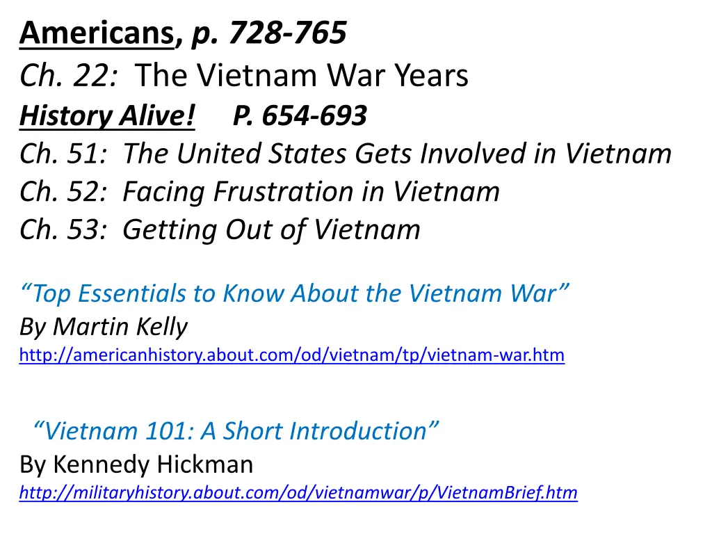 americans p 728 765 ch 22 the vietnam war years