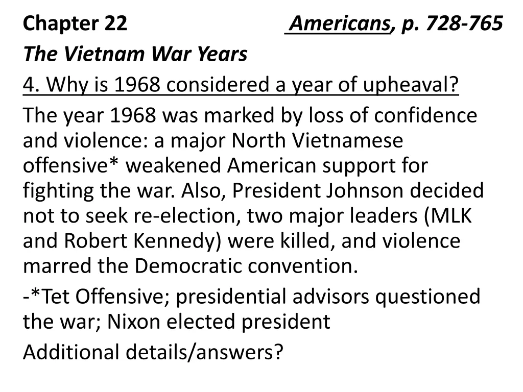 chapter 22 the vietnam war years 4 why is 1968