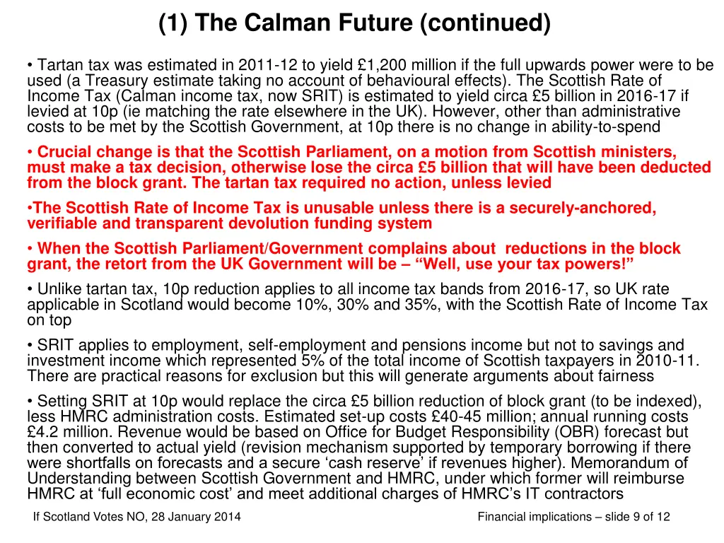 1 the calman future continued