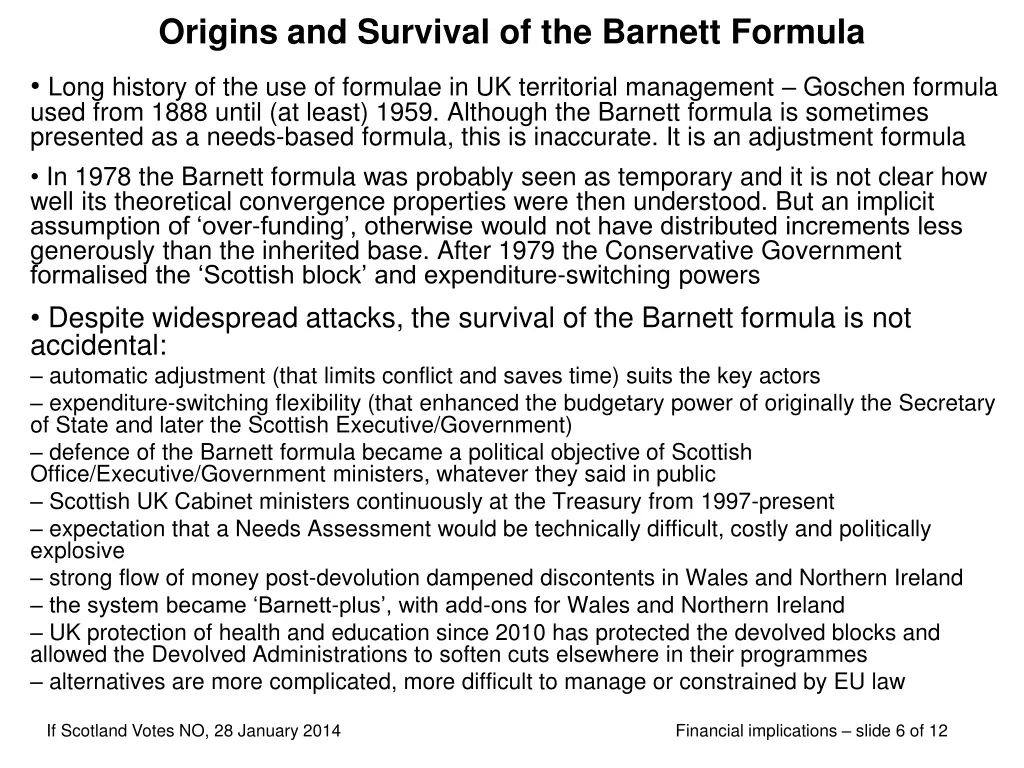 origins and survival of the barnett formula