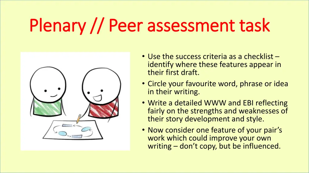 plenary peer assessment task plenary peer