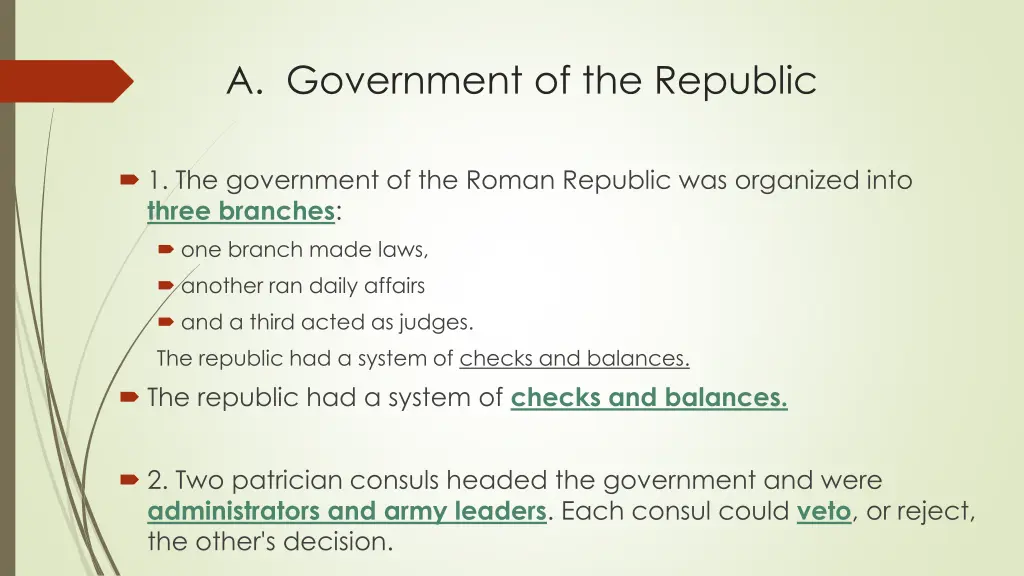 a government of the republic