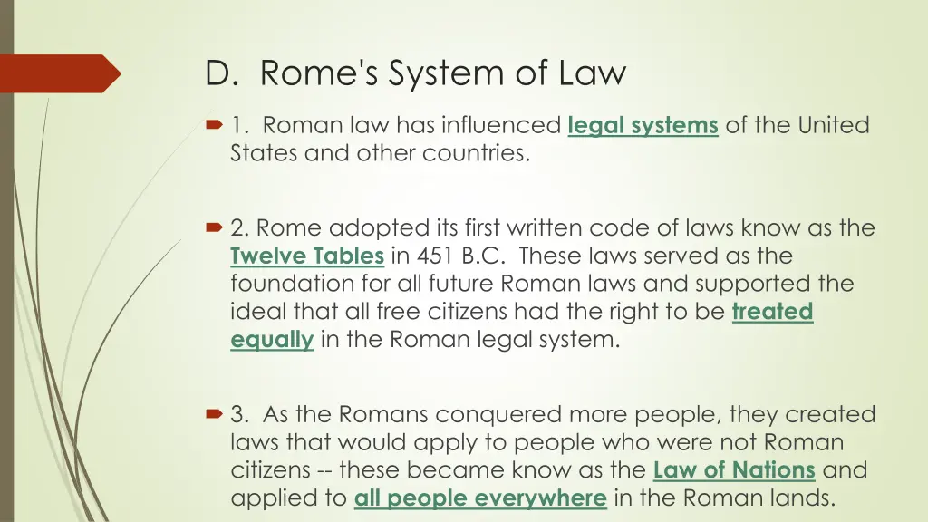 d rome s system of law