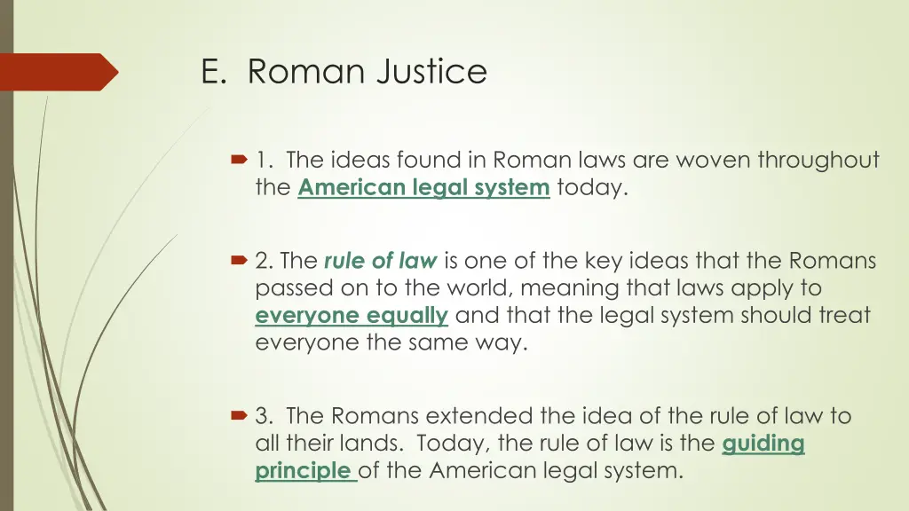 e roman justice