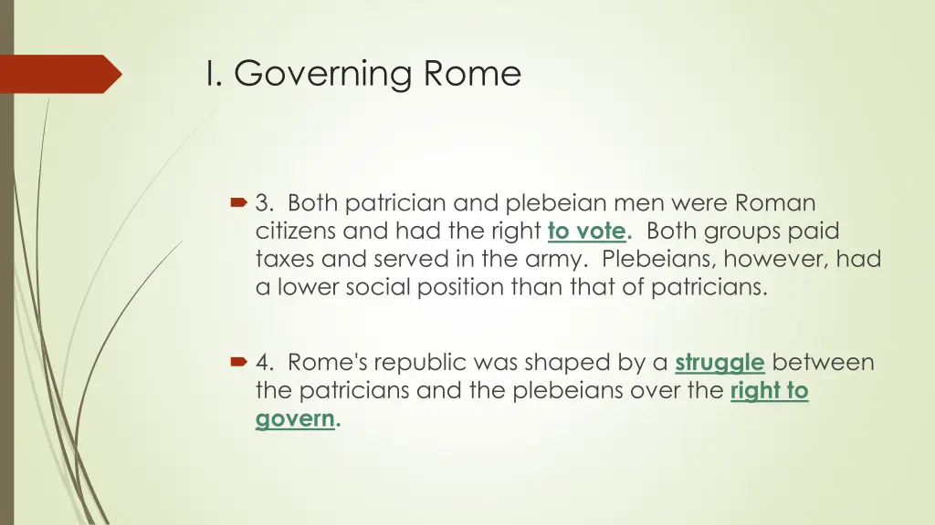 i governing rome