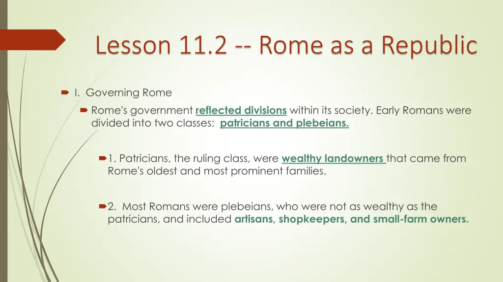 lesson 11 2 rome as a republic