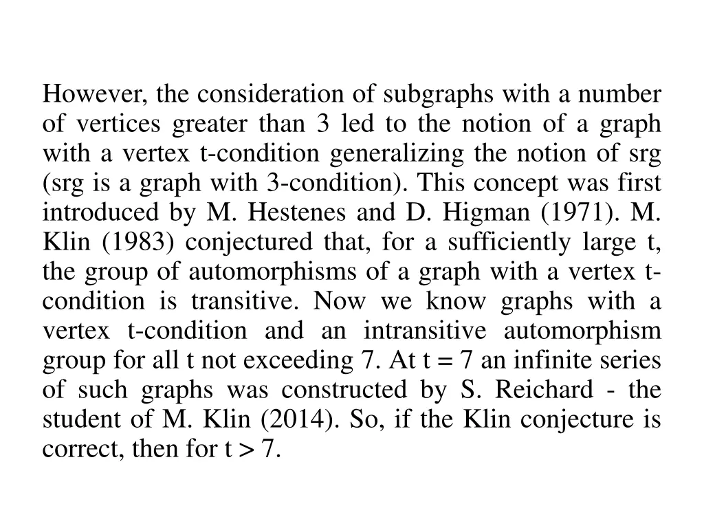 however the consideration of subgraphs with