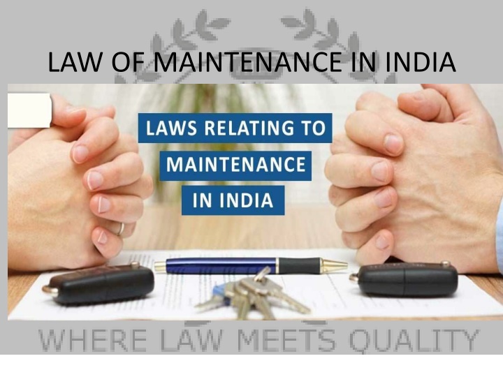 law of maintenance in india