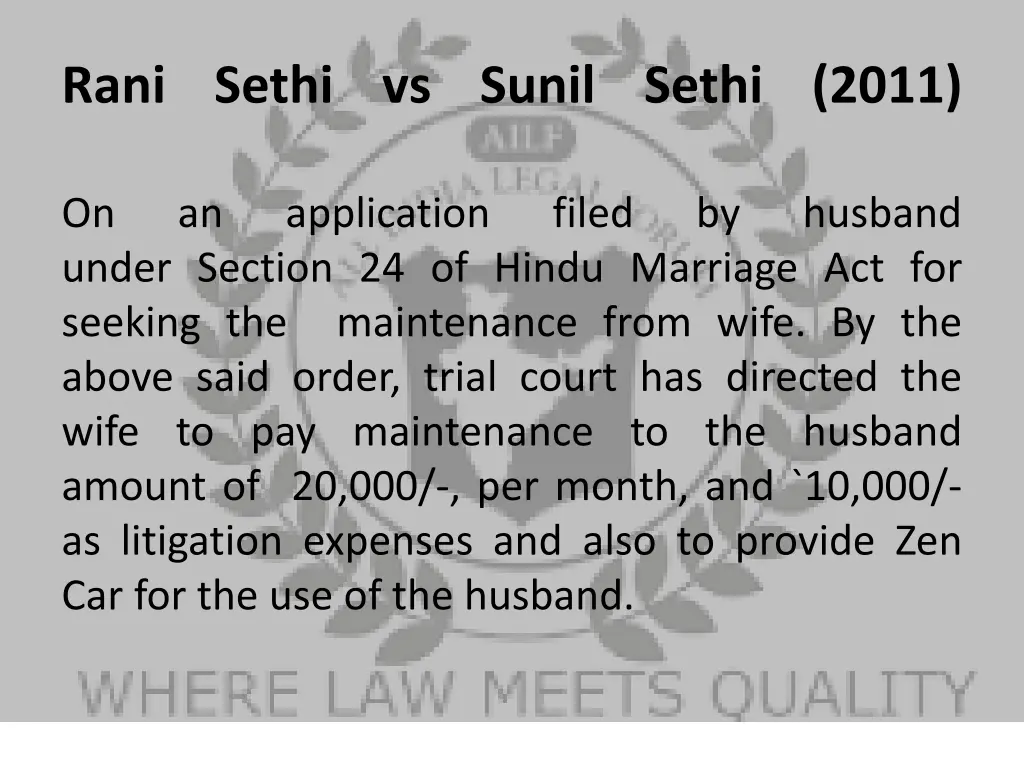 rani sethi vs sunil sethi 2011