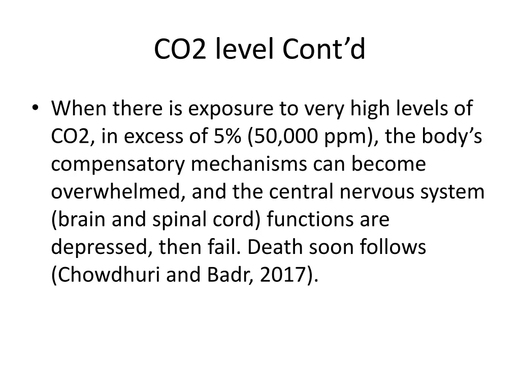 co2 level cont d