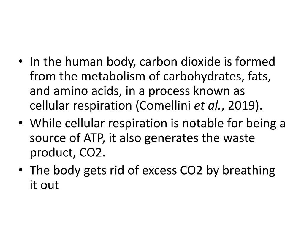 in the human body carbon dioxide is formed from