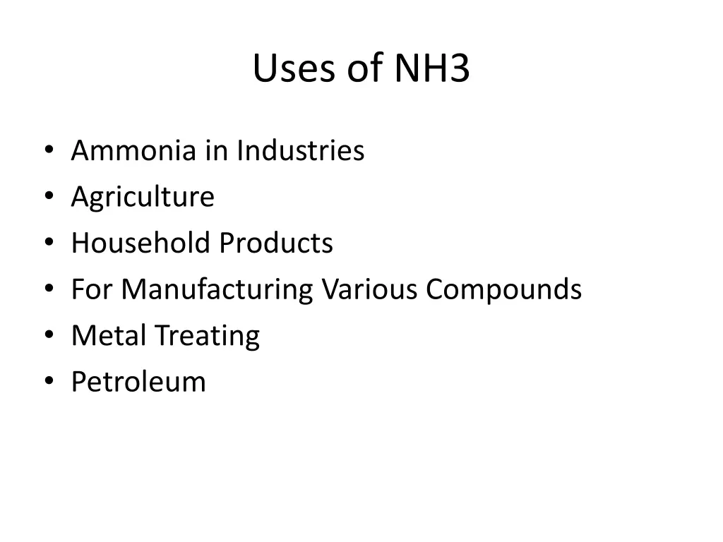 uses of nh3