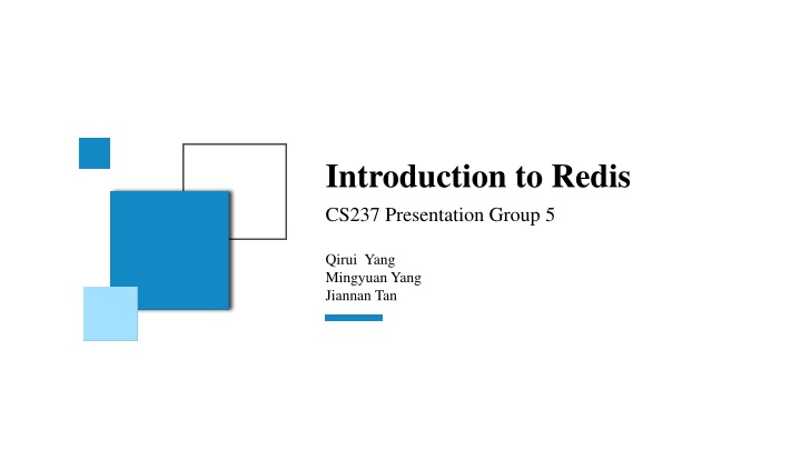 introduction to redis cs237 presentation group 5