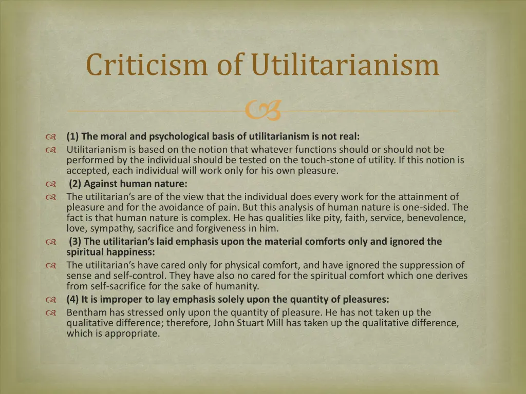 criticism of utilitarianism