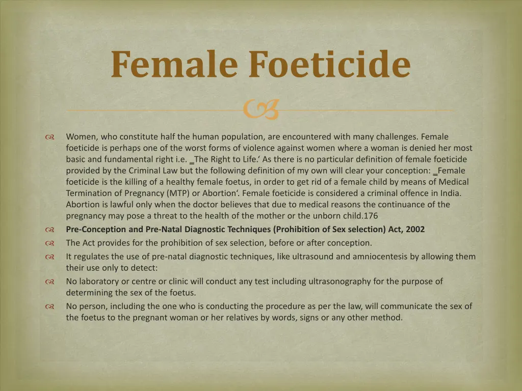 female foeticide