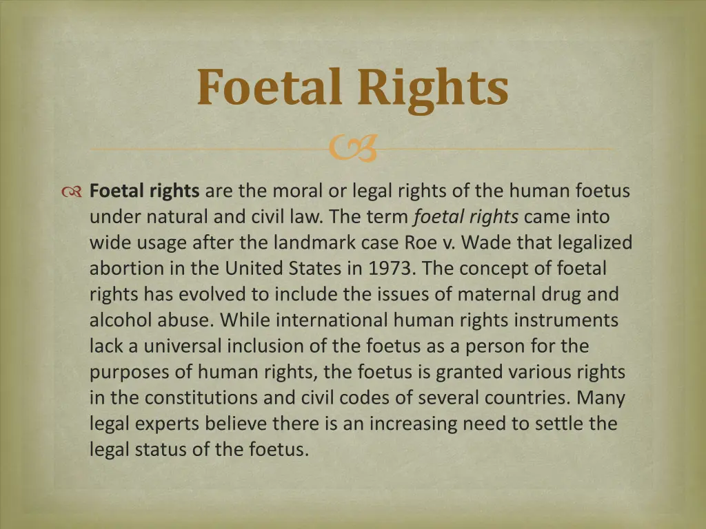 foetal rights