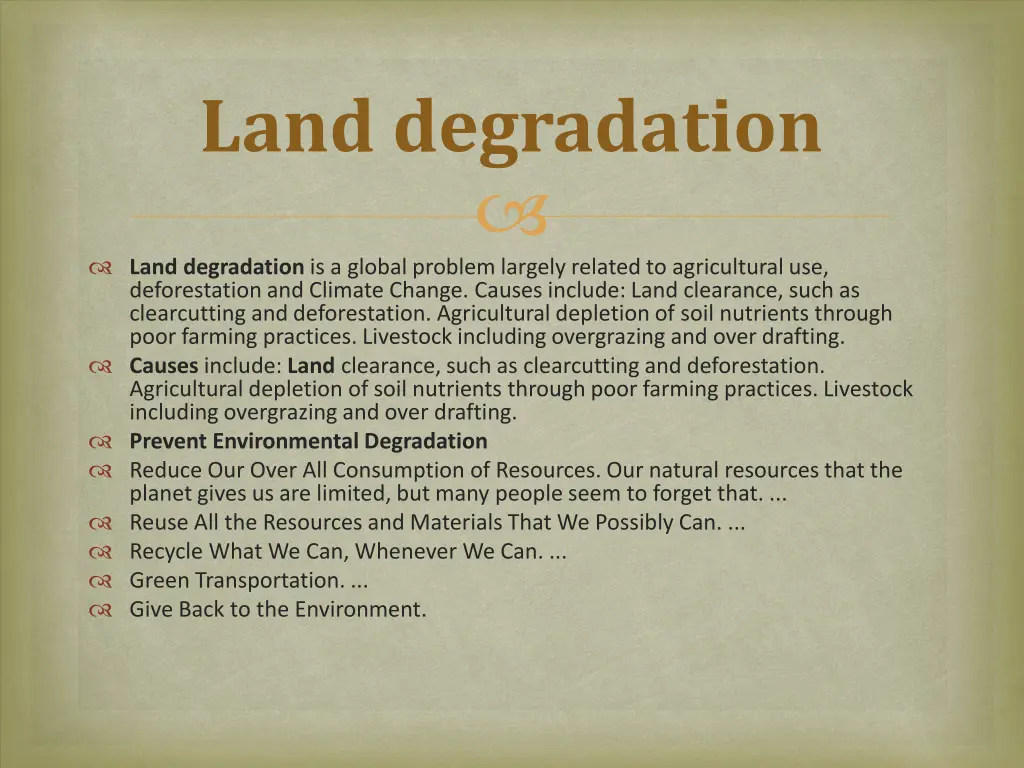 land degradation