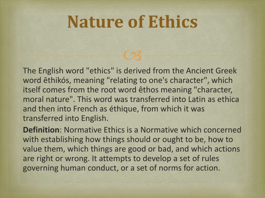 nature of ethics