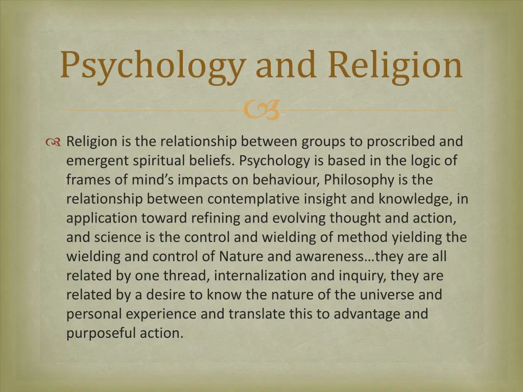 psychology and religion