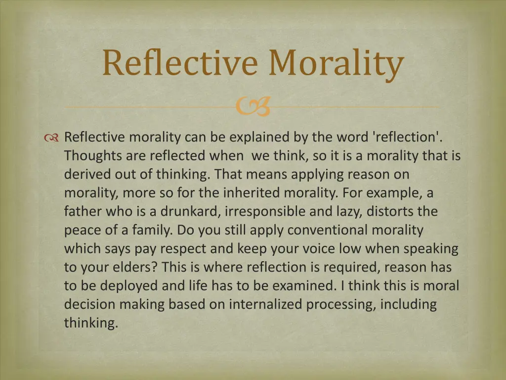 reflective morality