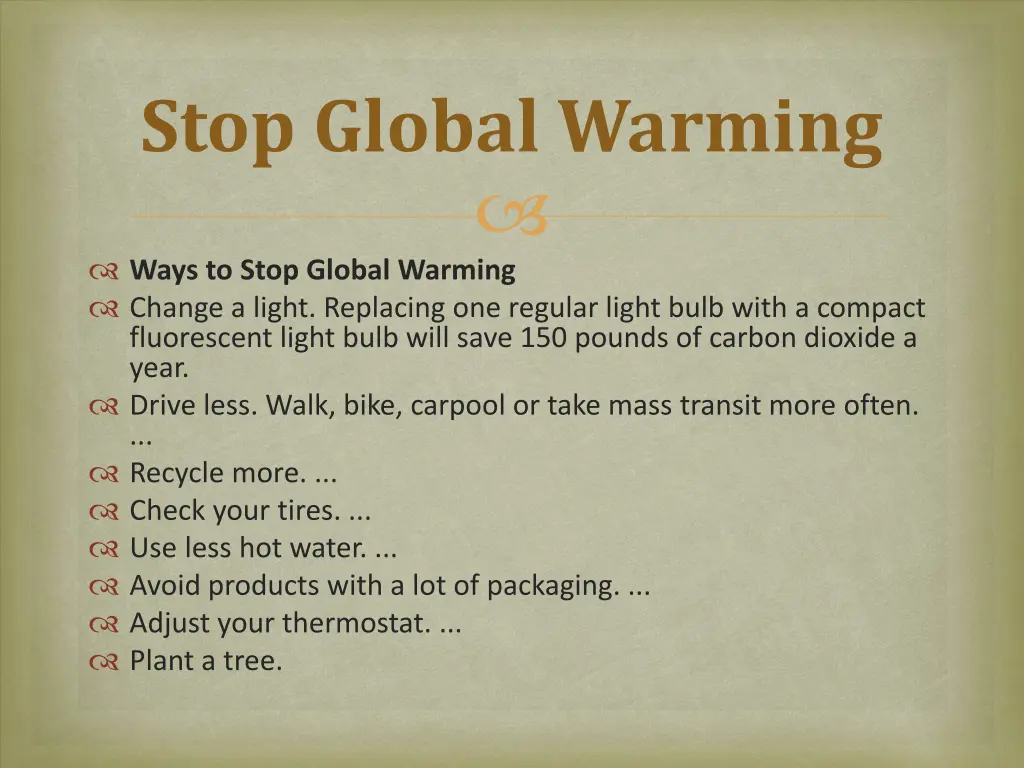 stop global warming