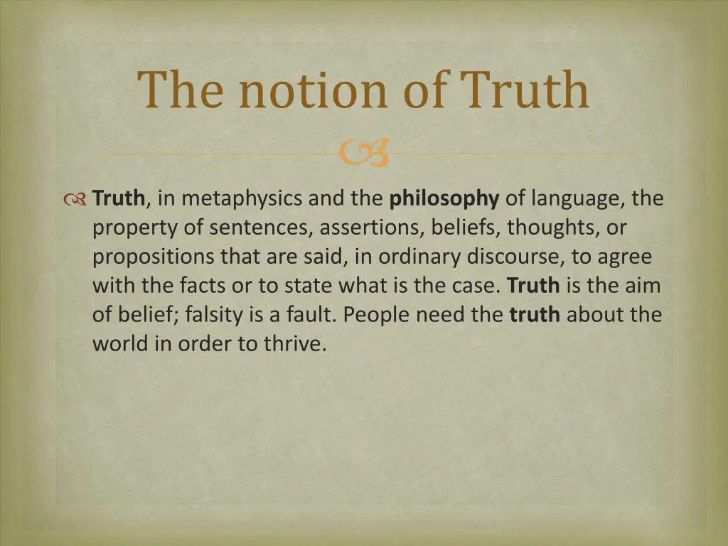 the notion of truth