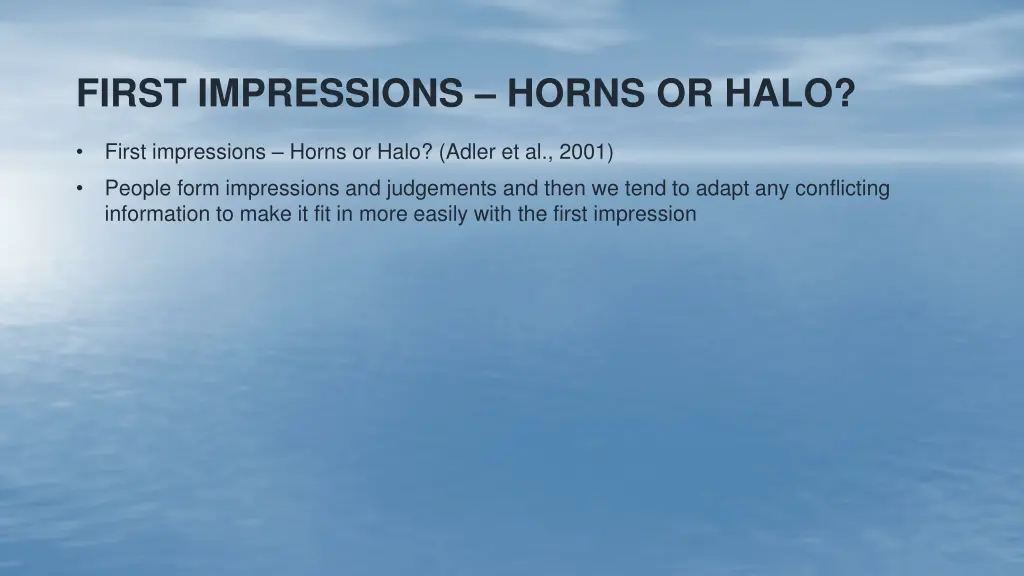 first impressions horns or halo