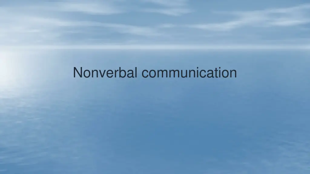 nonverbal communication