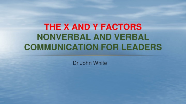 the x and y factors nonverbal and verbal