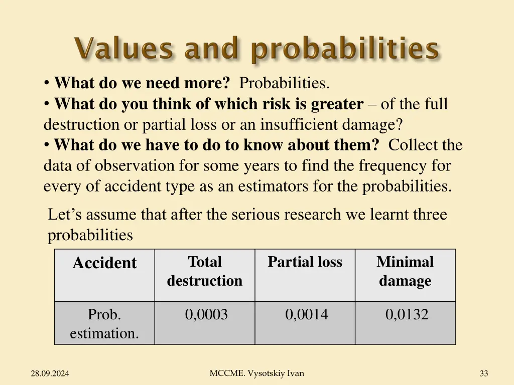 what do we need more probabilities what